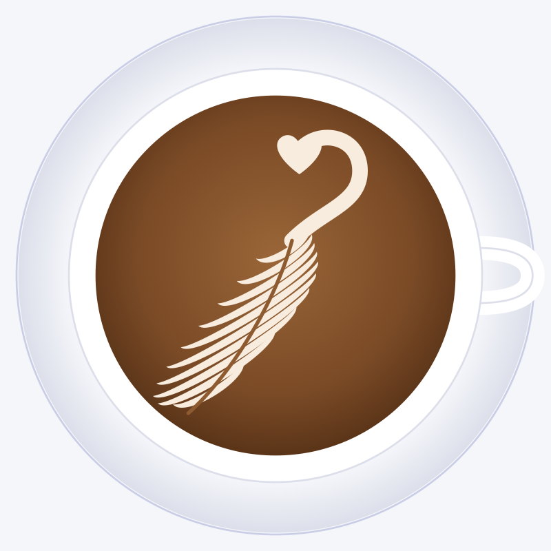 Latte art: cisne dibujado con leche en una taza de café