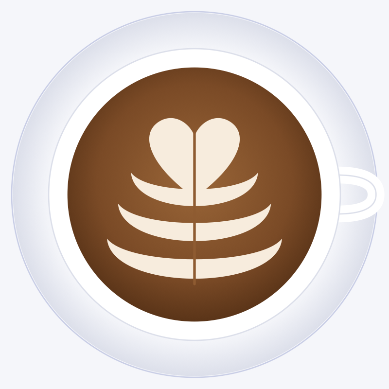 Latte art: tulipán dibujado con leche en una taza de café